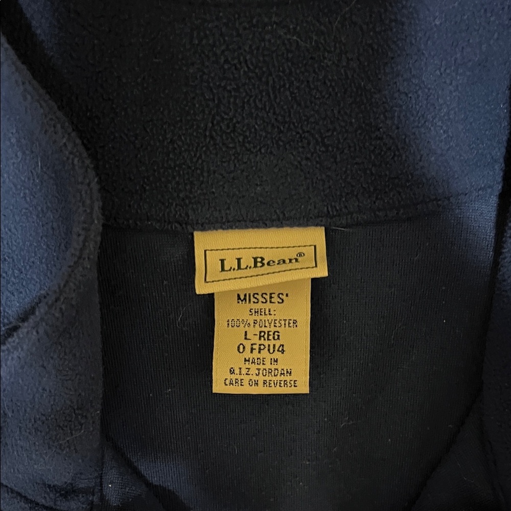 L.L. Bean Women's Deep Blue Fitness Fleece Jacket - Picture 3 of 6